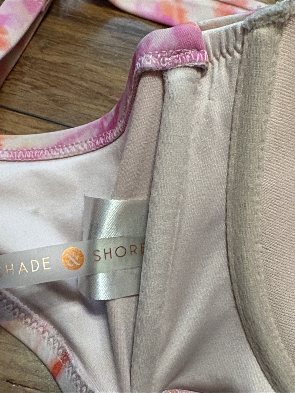 Shade & Shore Bikini Top 38DD Pink Tye Dye - Picture 5 of 6